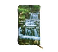 LKTPSKQRY Womens Wallet Leather Slim Wallet Long Card Holder Case Zip Clutch Waterfall Flowing Down Travel Purse
