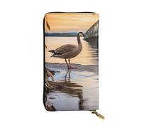 LKTPSKQRY Womens Wallet Leather Slim Wallet Long Card Holder Case Zip Clutch Wild Goose by The Bridge Travel Purse