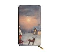 LKTPSKQRY Womens Wallet Leather Slim Wallet Long Card Holder Case Zip Clutch Winter Christmas Travel Purse