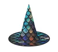 LKTPSKQRY Women's Witch Hat Oversized Witches Hats 3D Magical Dragon Scales Pattern Halloween Wizard Hat Party Cosplay Costume Accessory