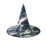 LKTPSKQRY Women's Witch Hat Oversized Witches Hats Beach Foam Wave Halloween Wizard Hat Party Cosplay Costume Accessory