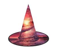 LKTPSKQRY Women's Witch Hat Oversized Witches Hats Beach Sunset Halloween Wizard Hat Party Cosplay Costume Accessory