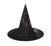 LKTPSKQRY Women's Witch Hat Oversized Witches Hats Big black wolf with red eyes Halloween Wizard Hat Party Cosplay Costume Accessory