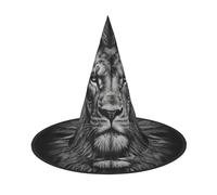 LKTPSKQRY Women's Witch Hat Oversized Witches Hats Black and white lion head Halloween Wizard Hat Party Cosplay Costume Accessory