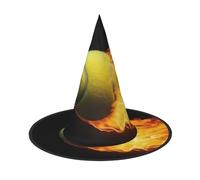 LKTPSKQRY Women's Witch Hat Oversized Witches Hats Burning tennis pictures Halloween Wizard Hat Party Cosplay Costume Accessory