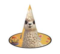 LKTPSKQRY Women's Witch Hat Oversized Witches Hats Cartoon Alpaca Cute Animal Halloween Wizard Hat Party Cosplay Costume Accessory