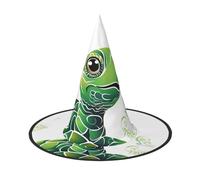 LKTPSKQRY Women's Witch Hat Oversized Witches Hats Cartoon Turtle Pattern Halloween Wizard Hat Party Cosplay Costume Accessory