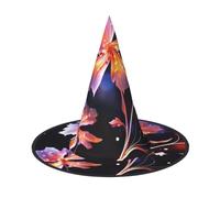LKTPSKQRY Women's Witch Hat Oversized Witches Hats Cool Decorative FLowers Halloween Wizard Hat Party Cosplay Costume Accessory