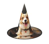 LKTPSKQRY Women's Witch Hat Oversized Witches Hats Corgi Dog Halloween Wizard Hat Party Cosplay Costume Accessory