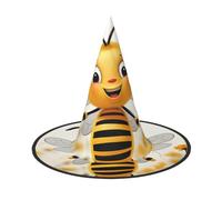 LKTPSKQRY Women's Witch Hat Oversized Witches Hats Cute Bees Daisy Flower Halloween Wizard Hat Party Cosplay Costume Accessory