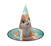 LKTPSKQRY Women's Witch Hat Oversized Witches Hats Cute cats Halloween Wizard Hat Party Cosplay Costume Accessory