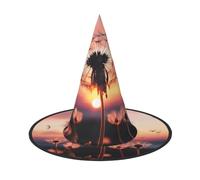 LKTPSKQRY Women's Witch Hat Oversized Witches Hats Dandelion in the Sunset Halloween Wizard Hat Party Cosplay Costume Accessory
