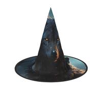 LKTPSKQRY Women's Witch Hat Oversized Witches Hats Fantasy Wolf Halloween Wizard Hat Party Cosplay Costume Accessory