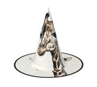 LKTPSKQRY Women's Witch Hat Oversized Witches Hats Graphic of Giraffe Tall Neck Halloween Wizard Hat Party Cosplay Costume Accessory