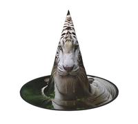 LKTPSKQRY Women's Witch Hat Oversized Witches Hats Majestic White Bengal Tiger Halloween Wizard Hat Party Cosplay Costume Accessory