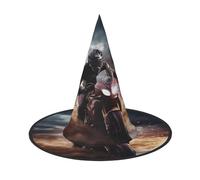 LKTPSKQRY Women's Witch Hat Oversized Witches Hats Man Ride A Motorcycle Halloween Wizard Hat Party Cosplay Costume Accessory