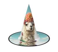 LKTPSKQRY Women's Witch Hat Oversized Witches Hats Mexican Llama Cactus Halloween Wizard Hat Party Cosplay Costume Accessory