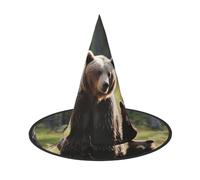 LKTPSKQRY Women's Witch Hat Oversized Witches Hats Mother Brown Bears Protect Cubs Halloween Wizard Hat Party Cosplay Costume Accessory