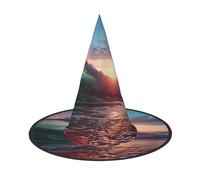 LKTPSKQRY Women's Witch Hat Oversized Witches Hats Ocean Tide Waves Halloween Wizard Hat Party Cosplay Costume Accessory