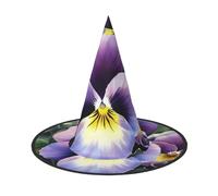 LKTPSKQRY Women's Witch Hat Oversized Witches Hats Pansy Perfection Halloween Wizard Hat Party Cosplay Costume Accessory
