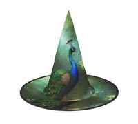 LKTPSKQRY Women's Witch Hat Oversized Witches Hats Peacock in forest Halloween Wizard Hat Party Cosplay Costume Accessory