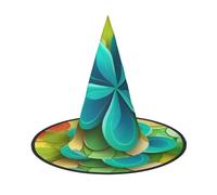 LKTPSKQRY Women's Witch Hat Oversized Witches Hats Rainbow Circle Shamrock Halloween Wizard Hat Party Cosplay Costume Accessory