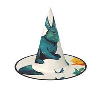 LKTPSKQRY Women's Witch Hat Oversized Witches Hats Rainbow Rabbit Halloween Wizard Hat Party Cosplay Costume Accessory