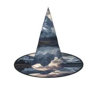 LKTPSKQRY Women's Witch Hat Oversized Witches Hats Reflection Of Cloud And Mountains Halloween Wizard Hat Party Cosplay Costume Accessory