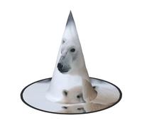 LKTPSKQRY Women's Witch Hat Oversized Witches Hats Snow Animal Polar Bear Halloween Wizard Hat Party Cosplay Costume Accessory