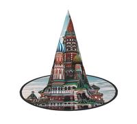 LKTPSKQRY Women's Witch Hat Oversized Witches Hats St Basil Cathedral Red In Moscow Halloween Wizard Hat Party Cosplay Costume Accessory