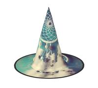 LKTPSKQRY Women's Witch Hat Oversized Witches Hats White dream catcher feather Halloween Wizard Hat Party Cosplay Costume Accessory