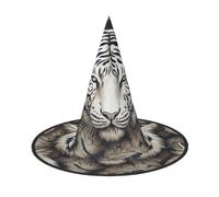 LKTPSKQRY Women's Witch Hat Oversized Witches Hats White tiger head pattern Halloween Wizard Hat Party Cosplay Costume Accessory