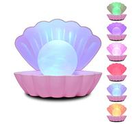LKUA Shell Pearl Beach Theme Night Light, RGB Color Changing Mood Light, Bedside LED Clamshell Decorative Light for Office, Home Party Decoration, Birthday Christmas Valentine's Day Gift. (Pink
