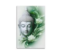 LKUHG Buddhism Artwork Poster Stone Statue of Buddha Poster Decorative Painting Canvas Wall Posters And Art Picture Print Modern Family Bedroom Decor Posters 16x24inch(40x60cm)