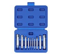 LKUREASDR 10Pcs Tap Extractor Set, Broken Screw Remover Tool Kit, High Speed Steel Extractors for Stuck Rusty Screws with Storage Box, M4 to M22 Sizes for Mechanics and DIY Repairs