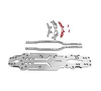 LKUREASDR Carbon Fiber and Aluminum Upgrade Kit for MST FXX 2.0S 1/10 RC Drift Car, High Accuracy Chassis Suspension Frame Kit with Hollow Bottom Design for Smoother Drift (Silver SSG)