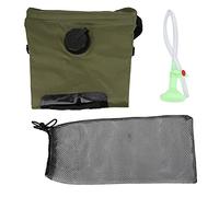 LKUREASDR Outdoor Solar Heated Shower Bag, Portable Camping Water Storage Bag, 20L PVC Foldable Shower with Thermometer and Mesh Storage for Hiking Beach Travel