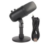 LKUREASDR USB Condenser Microphone with Gain Control, Cardioid USB Mic, 360 Degrees Rotatable RGB Mic with Sound Processing System for PC Laptop Streaming Podcasting