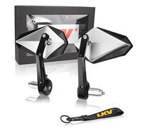 LKV Bar End Convex Mirrors Handlebar Anti-blue Rear View 360 Degrees CNC Aluminum Alloy Mirror For Motorcycle With 22mm 7/8" Inch Handlebar End For Kawasaki Atv Dirt Bike Cruiser Scooter Snowmobile