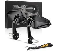 LKV Bar End Convex Mirrors Handlebar Anti-blue Rear View 360 Degrees CNC Aluminum Alloy Mirror for Motorcycle With 22mm 7/8" Inch Handlebar End For Kawasaki Atv Dirt Bike Cruiser Scooter Snowmobile