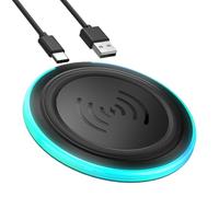 LKV Wireless Charger for iPhone and Samsung Charging Pad 15W Fast with LED | for Iphone 11/11 Pro/11 Pro Max/Xs Max/Xs/Xr/X/8/8 Plus And Galaxy S20-S24/S8-S10/Note 20/10/Z Fold/Flip-Adapter not included