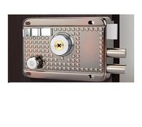 Lkvent Door knobs Traditional Nightlatch Electro Brass Finish Standard Security Double Lock Cylinder Interlocking Locking Structure Interior(Left-Opening with Edge)