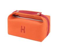 Lkvent Lightweight Large Capacity Pencil Case Fashion Makeup Bag Canvas Cosmetic Travel Stationery Pouch Organizer for Women School(Orange)