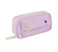 Lkvent pencil bag Bread Grid Pencil Case Aesthetic Large Capacity Pencil Bag Compatible with Women Makeup Pouch Back To School Student Supplies pen pouch(Lila)