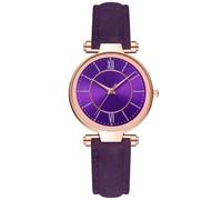Lkvent Watches smart Casual Lady Quartz Watches with Leather Bands Practical Fashionable Women Decor Gift Digital(Lila)