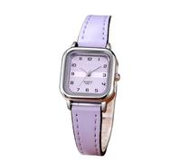 Lkvent Watches Smart Dainty Square Watch for Women with Arabic Numeral Elegant Leather Strap Ladies Dress Watches Digital(Lila)