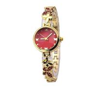 Lkvent Watches Smart Elegant Butterfly Women's Watch Bracelet Gold Tone Wristwatch Luxury Diamond Dress Ladies' Watches Digital(Rot)