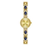 Lkvent Watches Smart Jade Inlaid Luxury Watch Oval Quartz Retro Waterproof Bracelet Watch Gift for Girlfriend and Wife Digital(Blue Stone Gold)