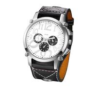 Lkvent Watches smart Steampunk Quartz Leather Watch Round Large Dial Wristwatch Wide Cuff Wrist Watch is an Excellent Gift for Birthday Festival Digital(Black and White)