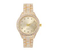 Lkvent Watches Smart Unisex Luxury Diamond Watch Fashion Crystal Rhinestone Quartz Analog Watch, Large dial Roman Numerals Digital(Gold,Couple)